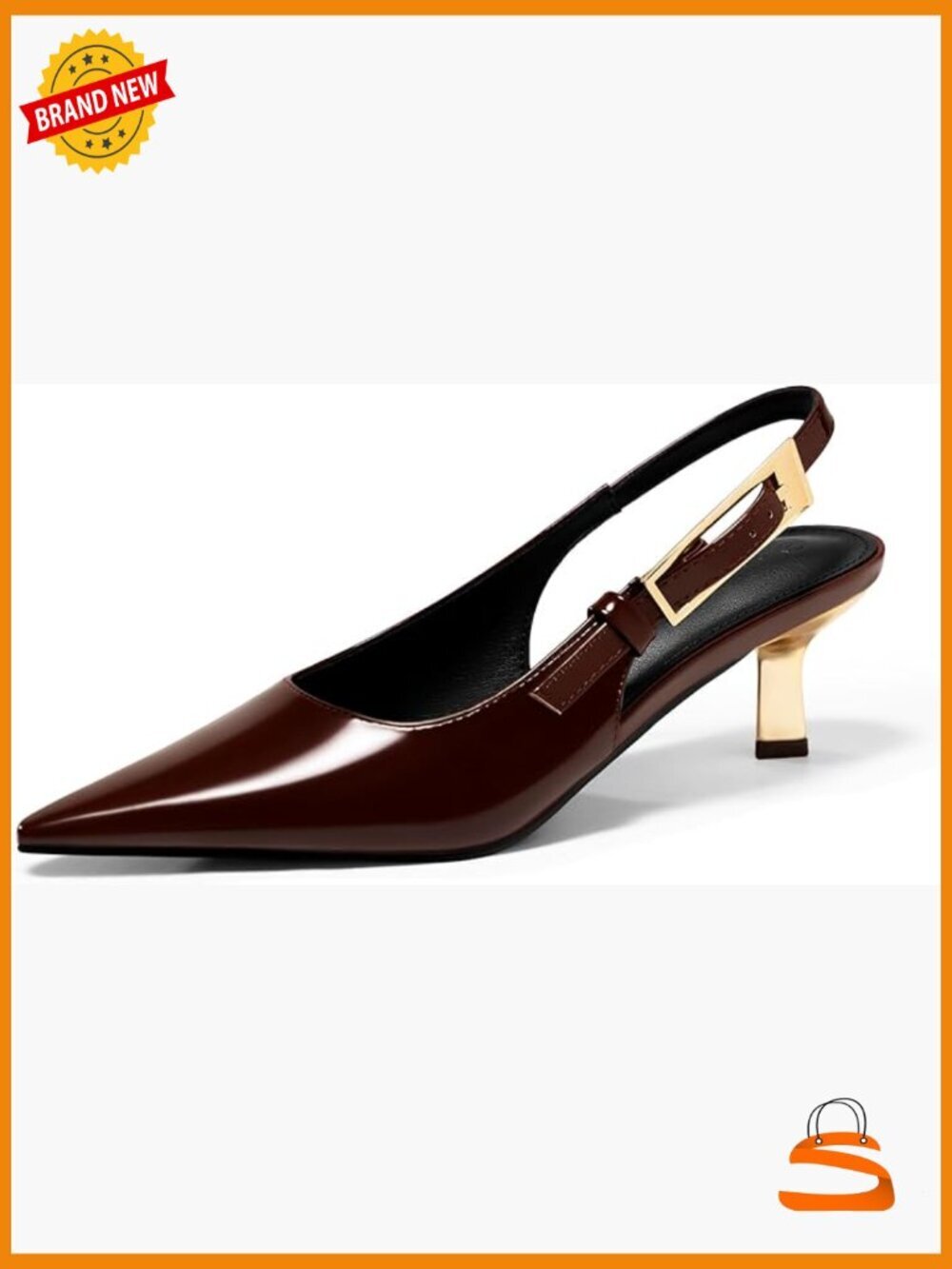 Slingback Kitten Heels Pointed Toe Pumps Buckle Strap Wedding Dress Shoes